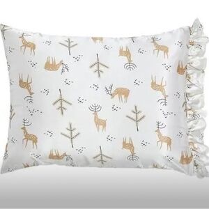 Oh Deer Ruffled Satin Pillowcase with Gold and Black Accents sold out